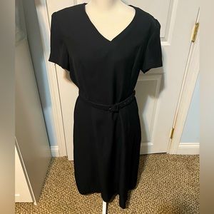 Vintage 1970’s Leslie Faye Black Belted Dress Women’s Size Large